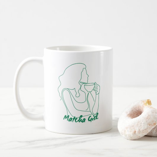 MATCHA GIRL DON, Matcha Mug, Mug cadeau (Avec donut)