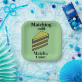 Matcha Green Cake Party Papieren Bordje (Feest)