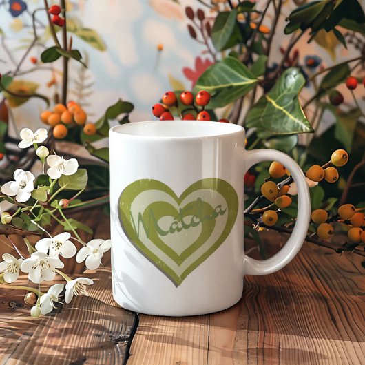 Matcha Green Tea, retro y2k hart Koffiemok