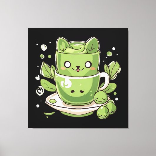 matcha groene thee canvas afdruk (Voorkant)