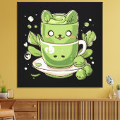 matcha groene thee canvas afdruk (Insitu (Woonkamer))