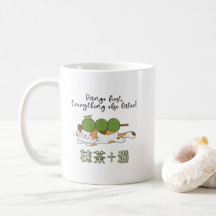 Matcha Groene Thee Dango Mochi Kat Kawaii Japans Koffiemok
