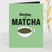 Matcha Groene Thee Groet Kaart (Gele Bloem)