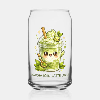 Matcha Groene Thee IJskoude Latte Kawaii Glas