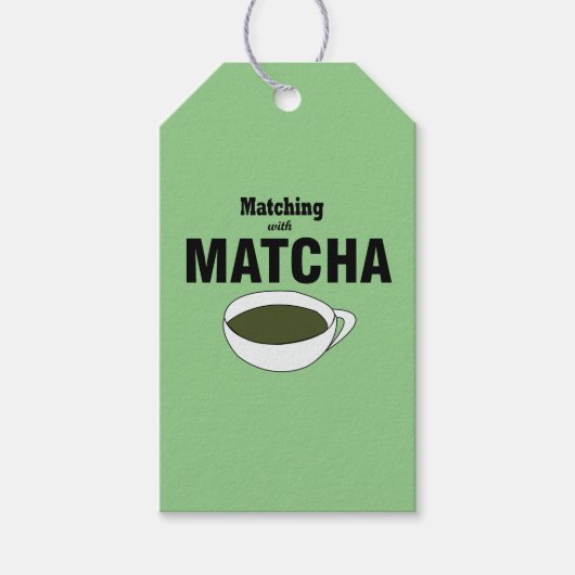 Matcha Groene Thee Party Cadeaulabel (Voorkant)