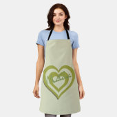 Matcha Groene Thee, retro y2k hart Schort (Gedragen)