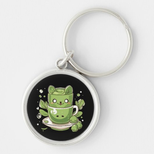 matcha groene thee sleutelhanger (Voorkant)