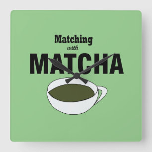 Matcha Groene Thee Vierkante Klok