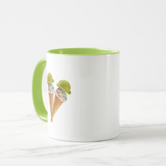 Matcha ice cream mug Mok (Voorkant links)