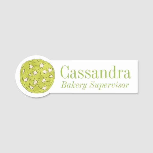 Matcha Japans groen theekkoekje Witte chocolade Naamplaatje (Voorkant)