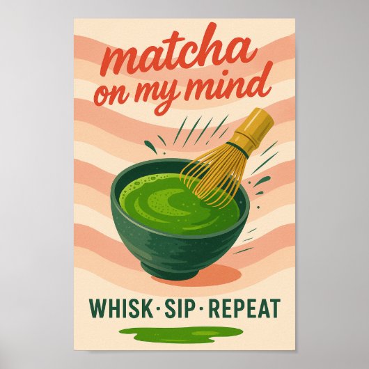 Matcha Keuken Drink Lovers Trendy Wall Poster (Voorkant)