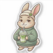 Matcha Konijn Sticker (Voorkant)