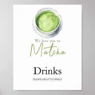 Matcha Latte Babyborrel - Dranken Poster