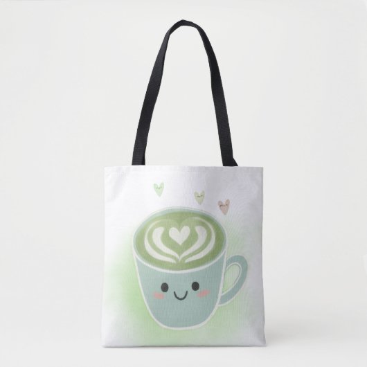 Matcha Latte Heart Shoulder Tote Bag (Devant)