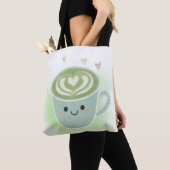 Matcha Latte Heart Shoulder Tote Bag (De près)