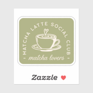 Matcha latte lovers girlies club groen esthetiek sticker