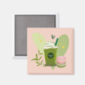 Matcha Latte Macarons Magneet (Voorkant / Achterkant)