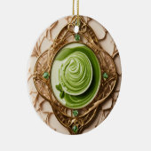 Matcha Latte Prism Keramisch Ornament (Rechts)