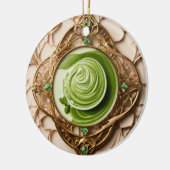 Matcha Latte Prism Keramisch Ornament (Links)