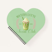 Matcha Latte Social Club Carnet Spiral Coeur (Devant)