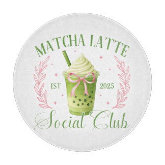 Matcha Latte Social Club Glas ronde snijplank