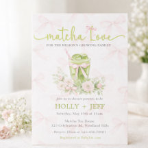 Matcha Love Baby Shower Invitation | Green Tea