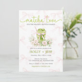 Matcha Love Baby Shower Invitation | Green Tea  (Debout devant)