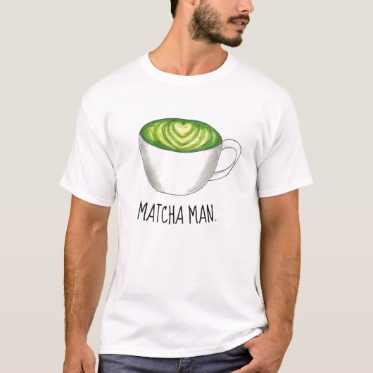 Matcha (Macho) Man Japans groen theeblad Zen T-shirt (Voorkant)