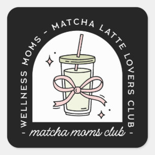 Matcha mama grappige moeder groep gemeenschap vierkante sticker