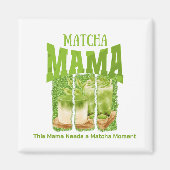 MATCHA MAMA Green Glitter Brush Stroke Magneet (Voorkant)