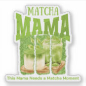 MATCHA MAMA Green Glitter Brush Stroke Sticker (Voorkant)