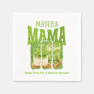 MATCHA MAMA Groene Thee Glitter Moeder Cadeau Cafe Servet