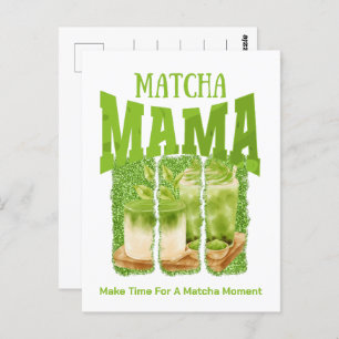 MATCHA MAMA Groene Thee Glitter Mom Gift Cafecore Briefkaart