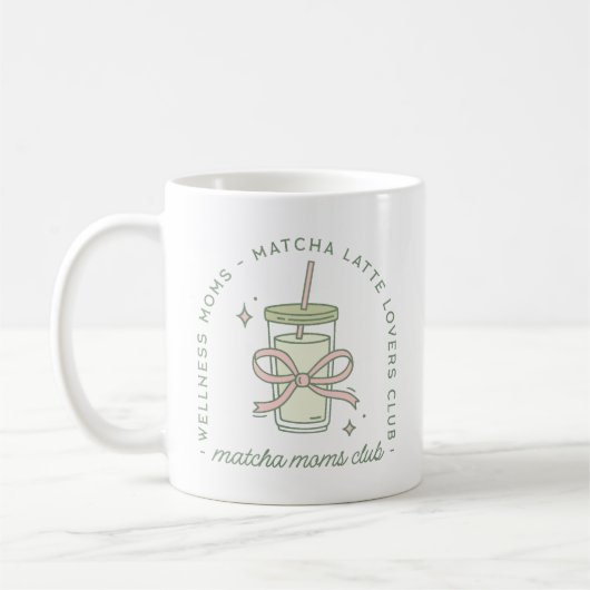 Matcha mama latte wellness esthetiek koffiemok (Links)