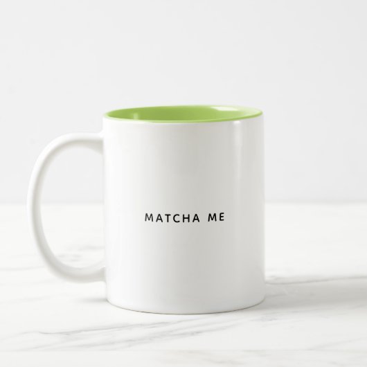 Matcha Me Cute Lime Green Breakfast café Mug (Gauche)