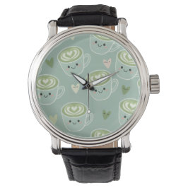 Matcha Moments Watch – Kawaii Green Tea Latte Time Horloge