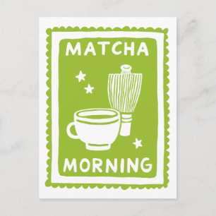 Matcha Ochtend Groen Thee Culinair Briefkaart