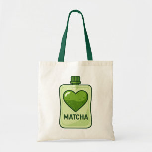 Matcha Serumzak met Hartontwerp Tote Bag