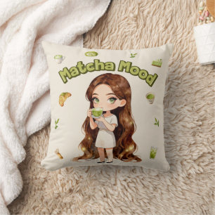 Matcha Stemming Aesthetic Design Schattige Groene Kussen