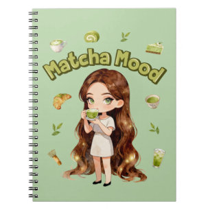 Matcha Stemming Aesthetic Design Schattige Groene  Notitieboek