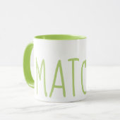 Matcha texte vert et dans la tasse (Devant gauche)