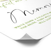 Matcha thee Herinneringen met de bruid Poster (Hoek)