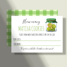 Matcha Theme Party Game Guessing Card Plaatskaartje