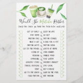 Matcha Themed Shower Bridal Shower Game Card Flyer (Voorkant)