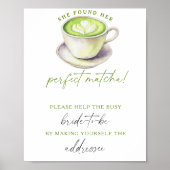 Matcha Wedding Help the busy bride Address Poster (Voorkant)
