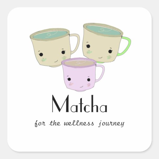 Matcha Wellness Journey Round Sticker (Voorkant)