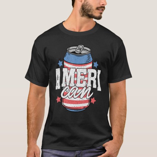 Matching Ameri Can Drink 4th Of July Indepedence D T-shirt (Voorkant)