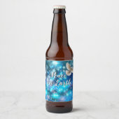 Matching Blue Dove Peace Kerstmis Bier Etiket (Voorkant)