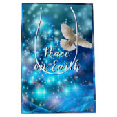 Matching Blue Dove Peace Kerstmis Medium Cadeauzakje (Voorkant)