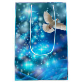 Matching Blue Dove Peace Kerstmis Medium Cadeauzakje (Achterkant)